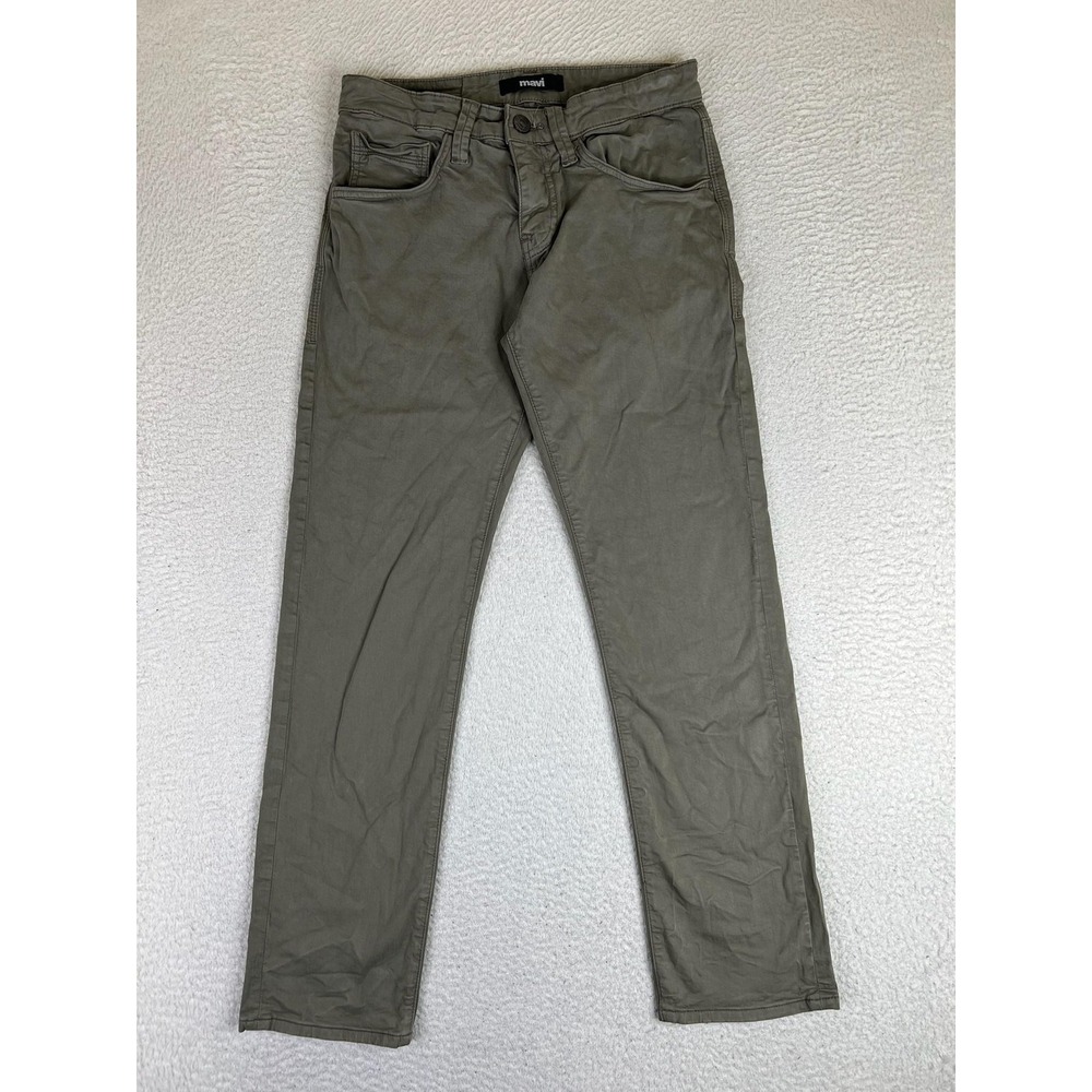 Mavi Zach Jeans Mens 28x30 Green Olive Regular Straight Stretch Denim Pants